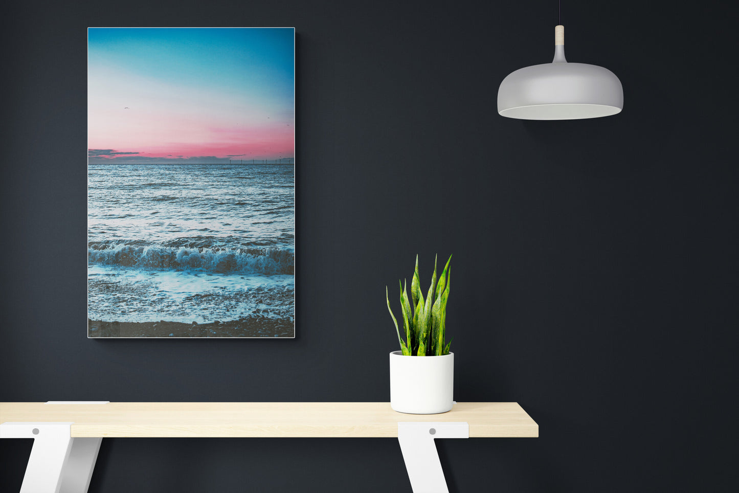 Waves with Sunset - Water Poster Wall Art